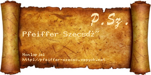 Pfeiffer Szecső névjegykártya